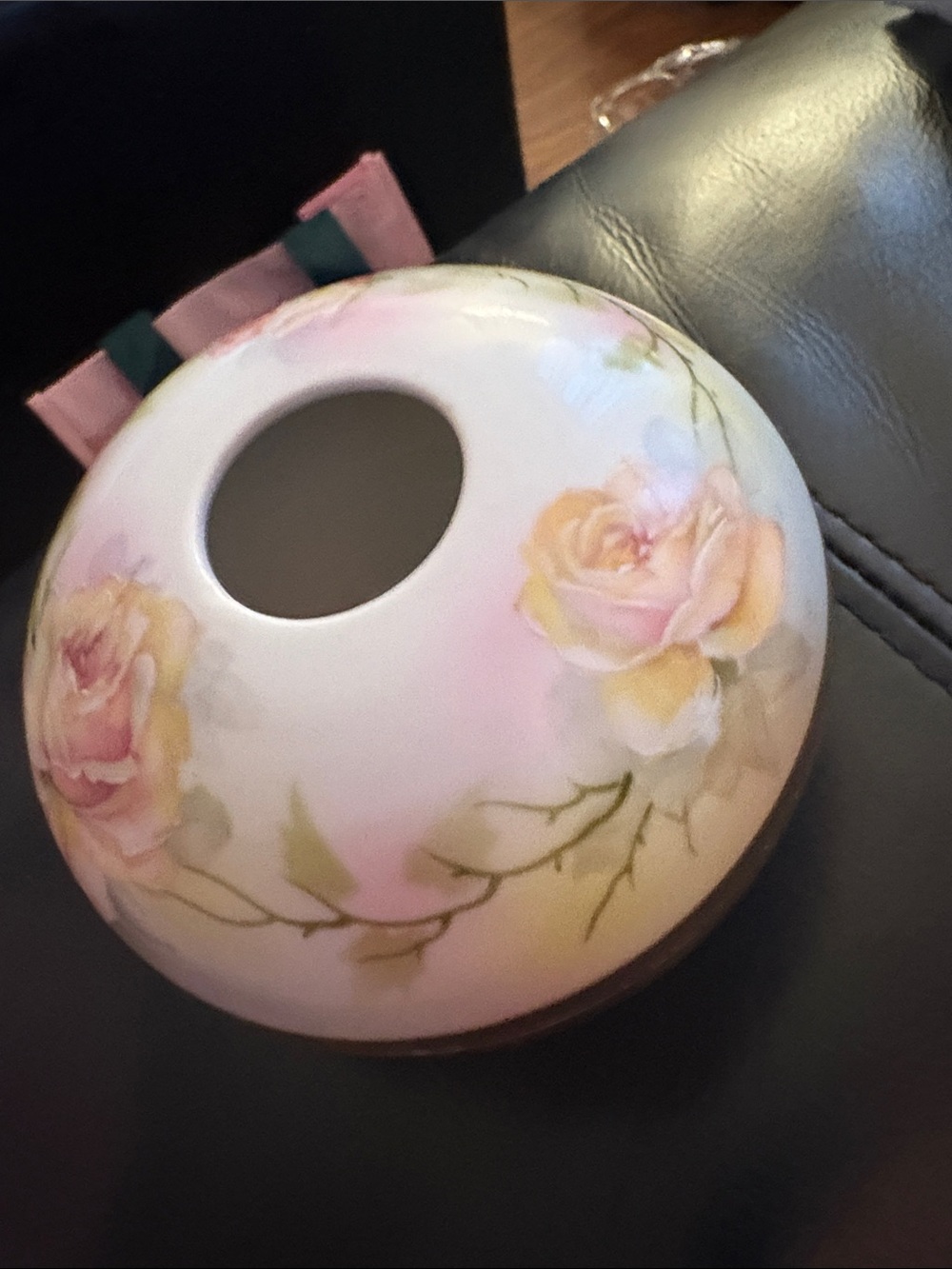 Antique Altenburg China Series Hand-Painted Porcelain Hair Receiver 1896